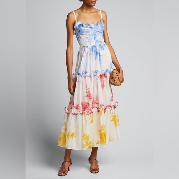 NWT Latiste Women’s White and Colorful Tired Maxi Dress - Picture 2 of 10